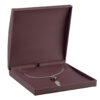 Premium dome leatherette necklace box with matching bow box and custom velvet insert