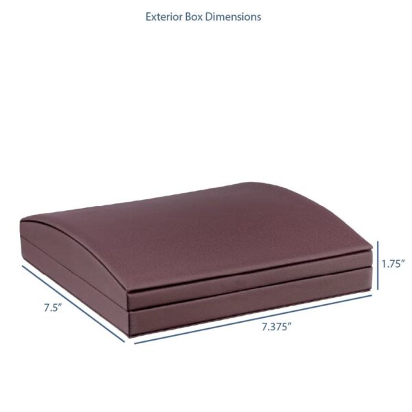 Premium dome leatherette necklace box with matching bow box and custom velvet insert