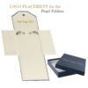 Soft-Touch Pearl Necklace Pendant Box with Foam Insert Soft-touch pearl necklace presentation box with fitted foam insert and custom logo embossing options