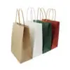 Custom recyclable kraft paper jewelry shopping bag with twisted paper handles, featuring full-color logo printing and eco-friendly design