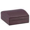 Leatherette Dome Top Pendant Box with Bow Presentation Box, Custom OEM Premium leatherette dome-top large pendant box with outer bow presentation box for custom jewelry packaging