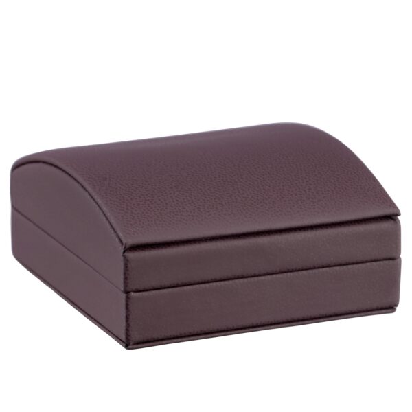 Leatherette Dome Top Pendant Box with Bow Presentation Box, Custom OEM Premium leatherette dome-top large pendant box with outer bow presentation box for custom jewelry packaging