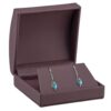 Leatherette Dome Top Pendant Box with Bow Presentation Box, Custom OEM Premium leatherette dome-top large pendant box with outer bow presentation box for custom jewelry packaging