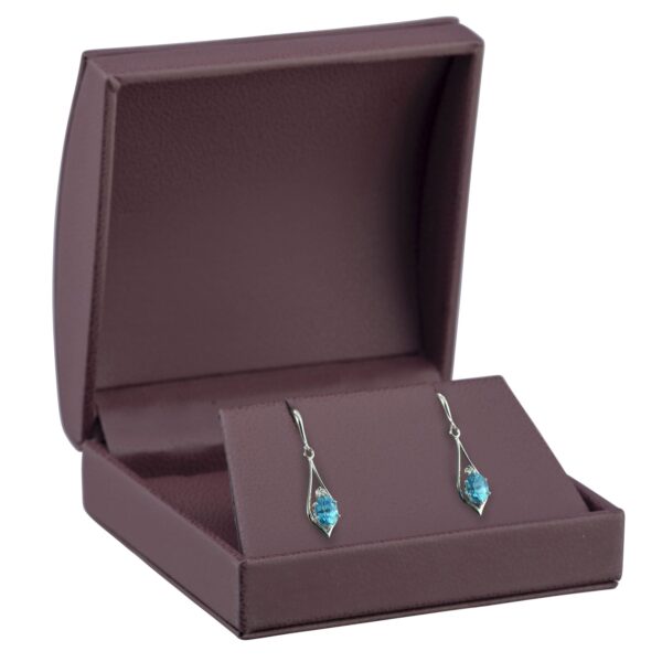 Leatherette Dome Top Pendant Box with Bow Presentation Box, Custom OEM Premium leatherette dome-top large pendant box with outer bow presentation box for custom jewelry packaging