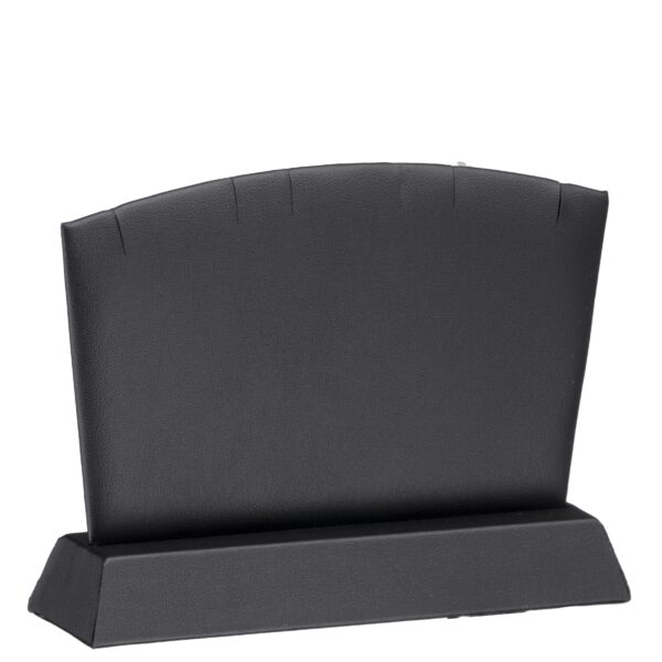 Leatherette Pendant Necklace Display Stand – Small Small leatherette pendant display stand with metal base, ideal for retail jewelry boutiques and custom branding