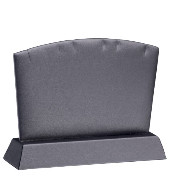 Leatherette Pendant Necklace Display Stand – Small Small leatherette pendant display stand with metal base, ideal for retail jewelry boutiques and custom branding