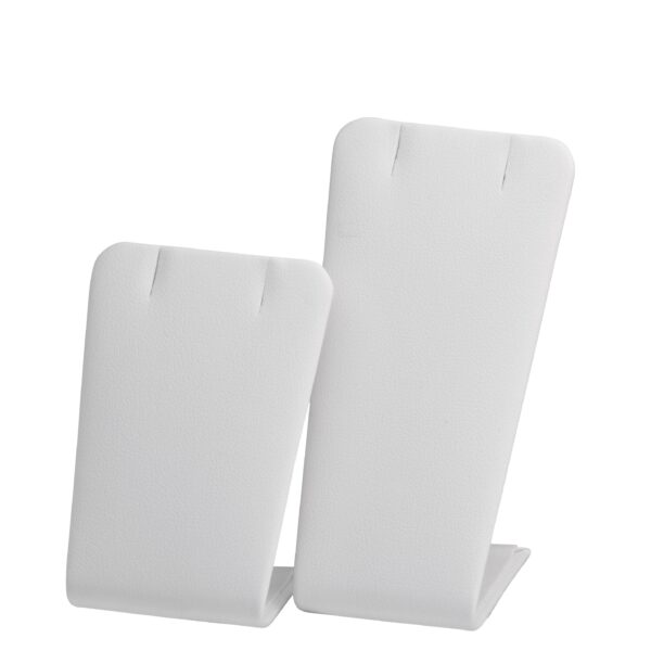 Set of 2 custom leatherette pendant display stands for jewelry retail and gifting