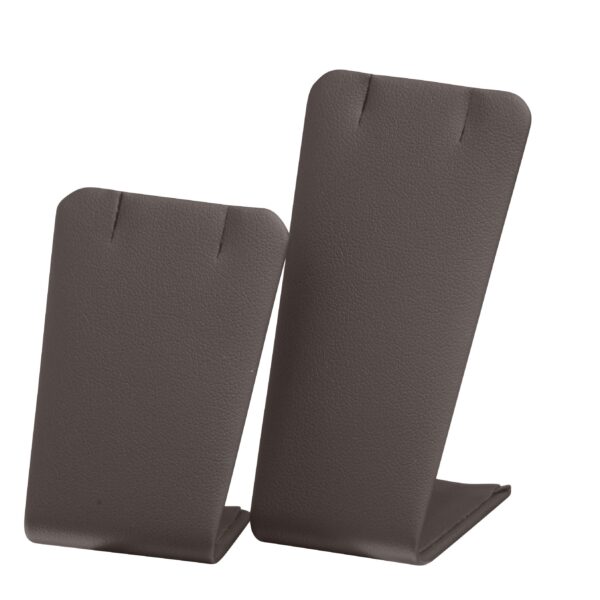 Set of 2 custom leatherette pendant display stands for jewelry retail and gifting