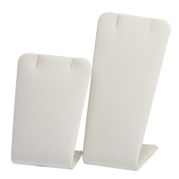 Set of 2 custom leatherette pendant display stands for jewelry retail and gifting