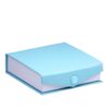 Premium ribbed paper snap pendant and earring box with custom logo branding and foam insert