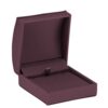 Custom dome leatherette pendant box with embossed logo and coordinating presentation bow box for jewelry packaging