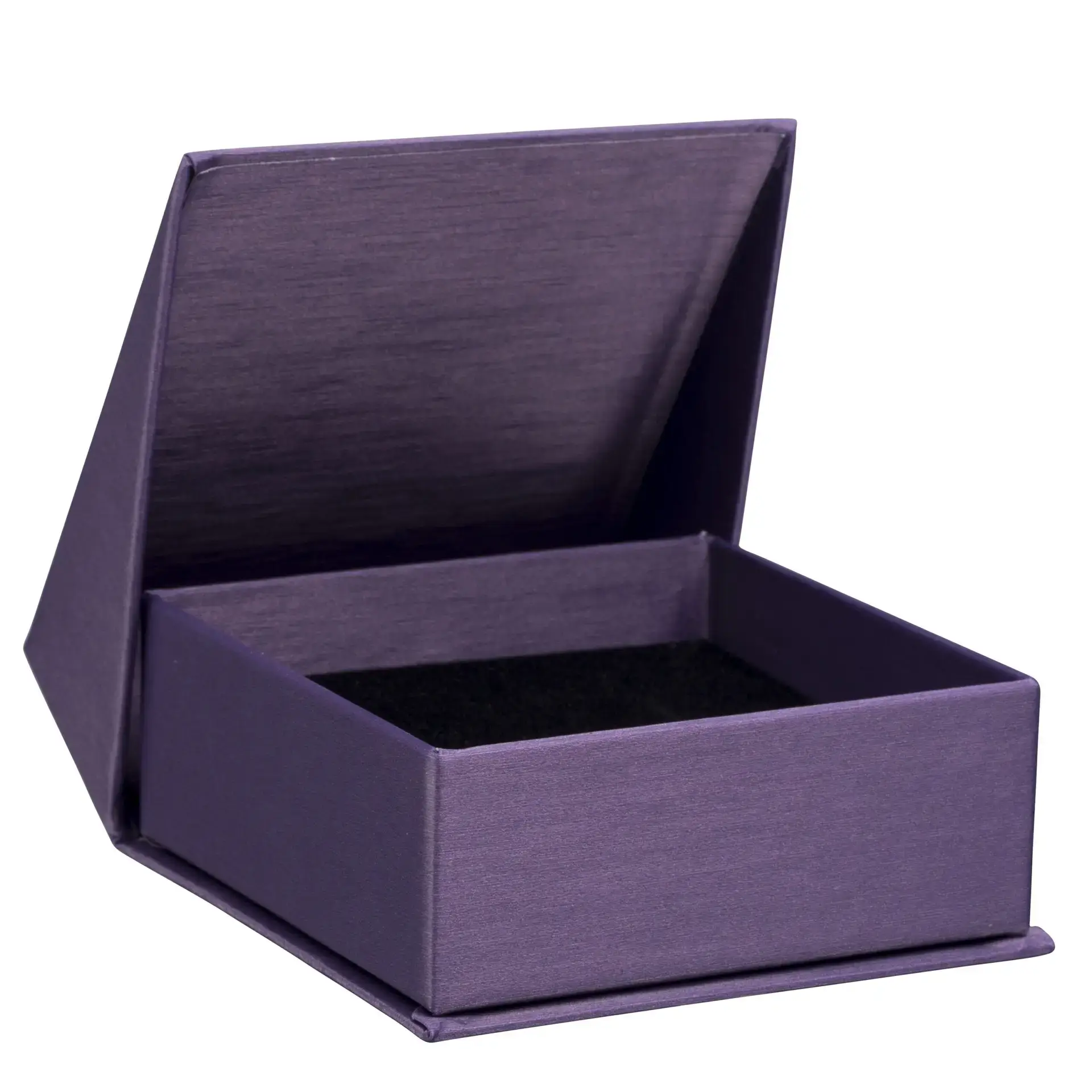 Custom silk brushed paper pendant and necklace gift boxes with velvet insert and gold foil logo branding, Glamour Collection