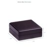 Premium piano wood jewelry box in rich walnut finish with soft-close hinges, velvet interior lining, and custom logo embossing