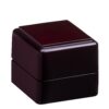 Premium piano wood ring box with custom logo branding, velvet interior lining, and luxury closure mechanism for jewelry packaging