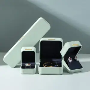 Custom Printed PU Leather Jewelry Boxes with Metal Plate