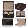Custom 2-layer PU leather jewelry gift box with compartments for earrings, rings and necklaces