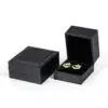 Luxury custom PU leather ring box with personalized logo and foam insert for premium jewelry packaging