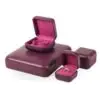 Custom Purple PU Leather Jewelry Box – Ring, Earring & Bracelet Gift Packaging Purple PU leather ring, earring, and bracelet gift boxes with custom logo printing and foam inserts