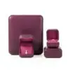 Custom Purple PU Leather Jewelry Box – Ring, Earring & Bracelet Gift Packaging Purple PU leather ring, earring, and bracelet gift boxes with custom logo printing and foam inserts