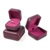 Custom Purple PU Leather Jewelry Box – Ring, Earring & Bracelet Gift Packaging Purple PU leather ring, earring, and bracelet gift boxes with custom logo printing and foam inserts