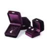Custom Purple Velour Earring Box – Wholesale Jewelry Packaging Custom purple velour earring boxes with magnetic closure and foam inserts for premium jewelry retail packaging