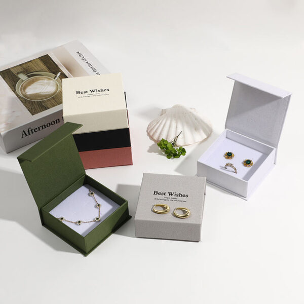 Recyclable Magnetic Flip-Top Jewelry Paper Boxes — Custom OEM Wholesale Packaging Recyclable magnetic flip-top jewelry paper boxes with custom branding, logo printing, and foam inserts for retail gift packaging