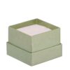 Premium recycled cardboard ring box with glossy inset insert and protective foam padding for engagement rings