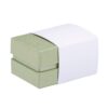 Premium recycled cardboard ring box with glossy inset insert and protective foam padding for engagement rings
