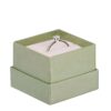 Premium recycled cardboard ring box with glossy inset insert and protective foam padding for engagement rings