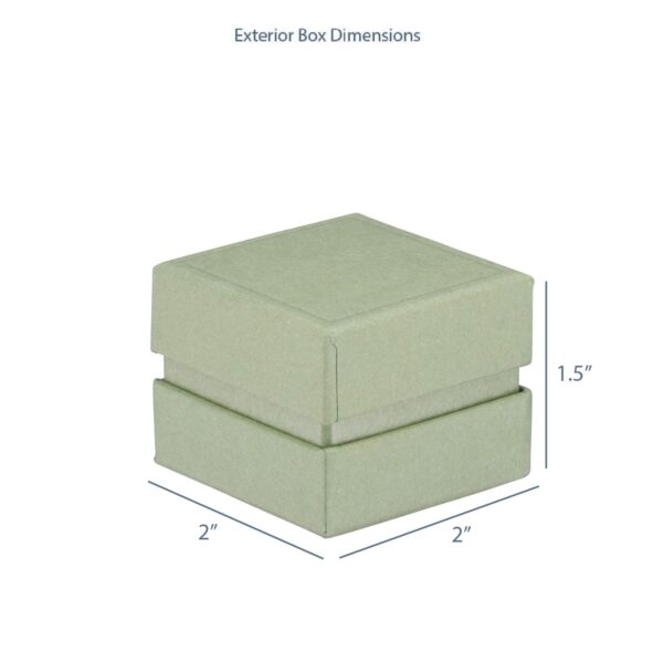 Premium recycled cardboard ring box with glossy inset insert and protective foam padding for engagement rings