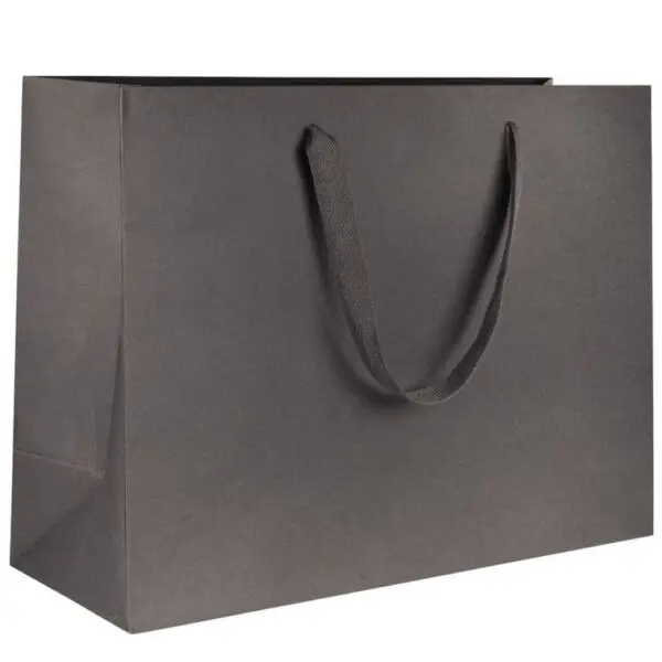 Custom ribbon handle gift bag for jewelry retail packaging with premium materials and logo branding