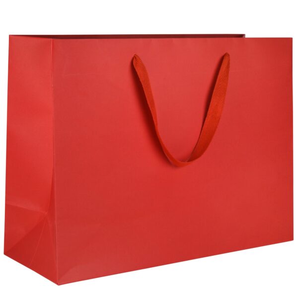 Custom ribbon handle gift bag for jewelry retail packaging with premium materials and logo branding