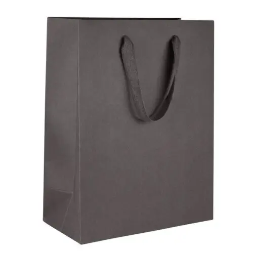 Custom ribbon handle jewelry gift bag with silk handles and full color logo branding options