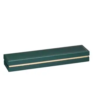 Custom gold-accented rigid cardboard bracelet boxes with branded logo and luxury velvet inserts