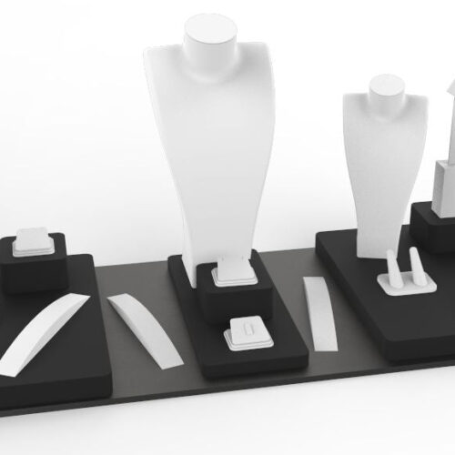 Premium rigid jewelry box with custom diagram interior layout and personalized logo branding