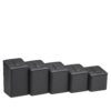 Set of 5 leatherette ring clip display stands with customizable branding options for jewelry retail stores