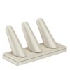 Custom 3-finger ring display stand for jewelry retail showcase with logo branding options