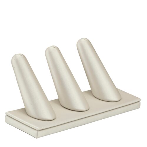 Custom 3-Ring Finger Display Stand for Jewelry Retail & Showcase Custom 3-finger ring display stand for jewelry retail showcase with logo branding options