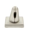 Custom single ring finger display stand with elegant finish and logo branding option for retail jewelry display
