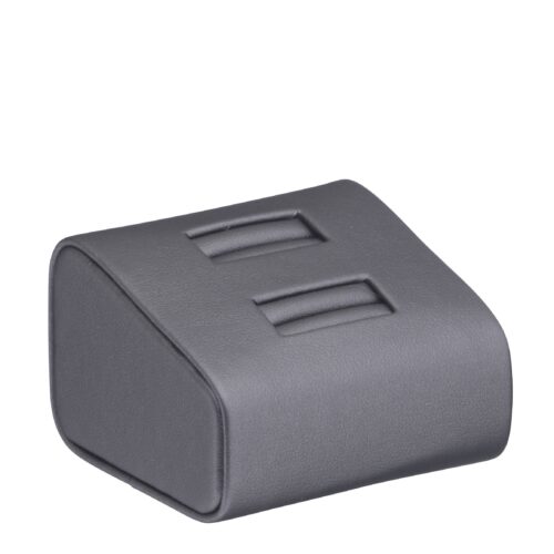 Leatherette Dual Ring Display Stand – Custom Logo & Finish Options Leatherette dual ring display stand with customizable logo branding for jewelry retailers