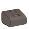 Leatherette dual ring display stand with customizable logo branding for jewelry retailers
