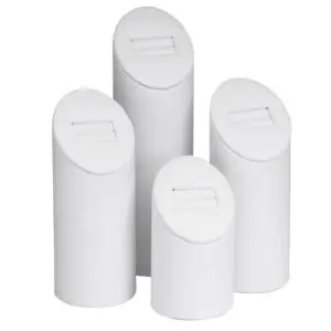 Leatherette Ring Slot Display Stand Set – 4-Piece Custom