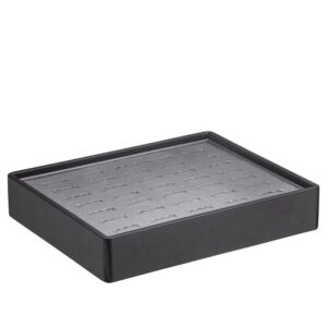 Premium leatherette stackable ring display tray with 35 foam slots for custom jewelry storage and retail display