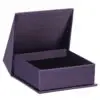 Custom silk-brushed rigid paper earring and pendant gift box with magnetic closure and branded logo printing for jewelry retailers