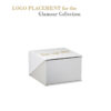 Custom silk-brushed paper pillow boxes with gold foil logo branding and velvet interior insert for jewelry display