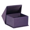 Custom silk brushed paper ring box with velvet insert, matte finish and gold foil logo, Glamour Collection by On The Way