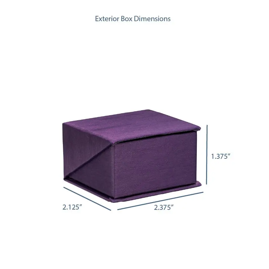 Custom silk brushed paper ring box with velvet insert, matte finish and gold foil logo, Glamour Collection by On The Way