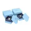 Silver metallic gift boxes for jewelry packaging with custom logo branding and foam inserts