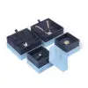 Silver metallic gift boxes for jewelry packaging with custom logo branding and foam inserts