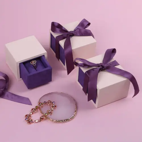 Custom Slide Drawer Earring Box with Ring Display Compartments Custom slide drawer earring box with compartments, factory-direct jewelry packaging for rings and accessories